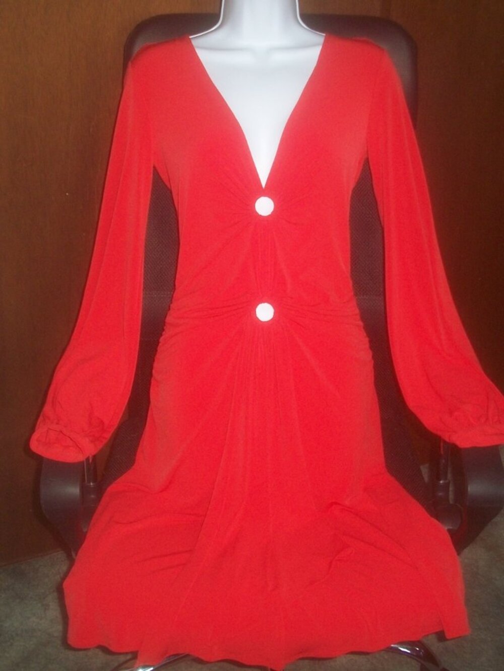 womens red sexy dress.open belly holes.DONNA MORGAN.size small